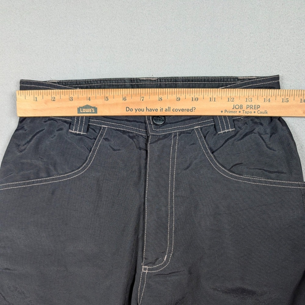 Vintage SMP Snow Pants Mens S 30x30 Small Black Nylon Baggy Wide Leg Skater Y2K - Picture 3 of 7
